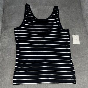 Volcom Black and White Striped Tank Top